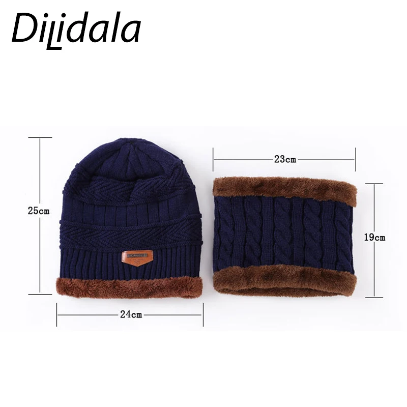 Dilidala осень зима вязаная шапка для женщин теплый воротник наборы два комплекта уличная плюшевая шерстяная шапка унисекс дикая зимняя шапка