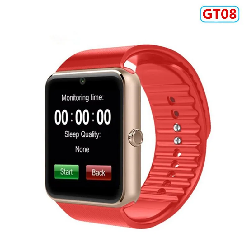 GT08 Red Bluetooth Смарт-часы DZ09 GT08 A1 T8 Q18 Z60 часы из сплава с слотом для sim-карты TF Музыка MP3 для телефона Android и IOS - Цвет: GT08 Red