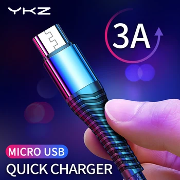 

YKZ 3A Micro USB Cable Fast Charging Android Mobile Phone Microusb Quick Charger Data Cable Wire For Samsung Huawei Xiaomi Cord