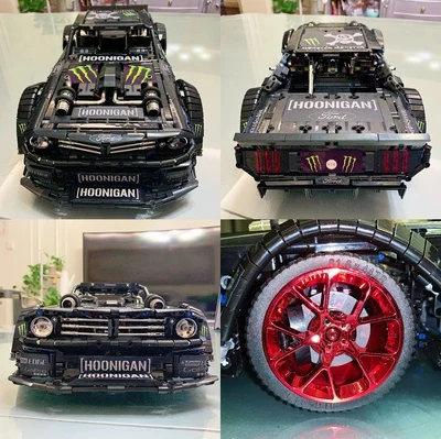

New 1965 Technic Ford Mustang Hoonicorn RTR Sports RC Car V2 MOC 22970 Motor Building Blocks Bricks Toys Children Birthdays Gift