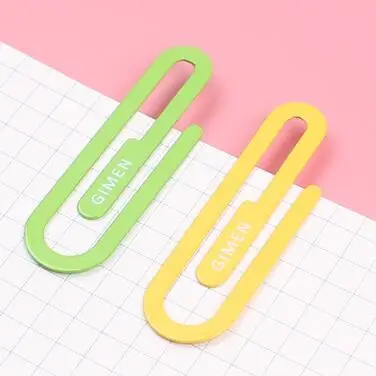 2PCS Colored Giant Paper Clip Metal Bookmarks Paperclip Goud Classified Clips Student Stationery Office Book Accessories - Цвет: S