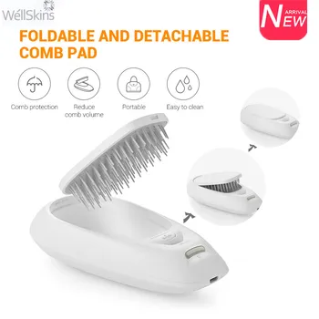 

WéLlSkins Portable Electric Anti-Static Negative Ion Hair Comb Scalp Massage USB Fast Charging Negative Ions Combishort Newest