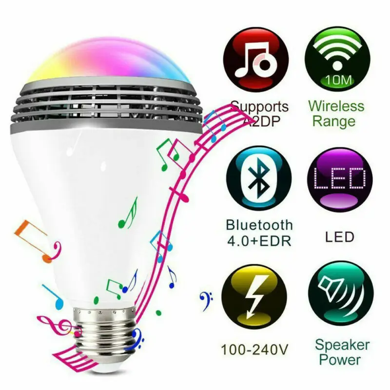 Беспроводной Bluetooth с регулируемой яркостью RGB умный светодиодный светильник приложение музыка дистанционное управление лампа