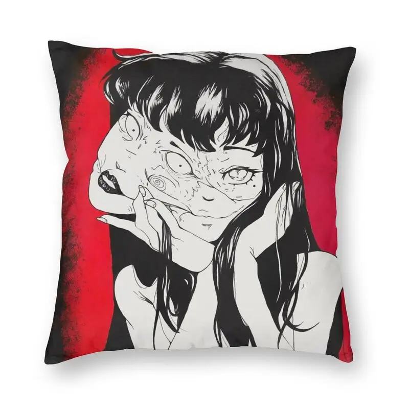 

Tomie Junji Ito Cushion Cover 45x45cm Decoration Print Japanese Harajuku Otaku Throw Pillow Case for Sofa Two Side