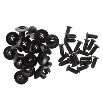 

20 Pcs 8mm Hole Push in Expanding Screw Panel Clips Plastic Rivet Black