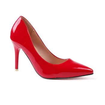 

Autumn nude pointed high-heeled shoes thin heel leather shoes women's shallow mouth big