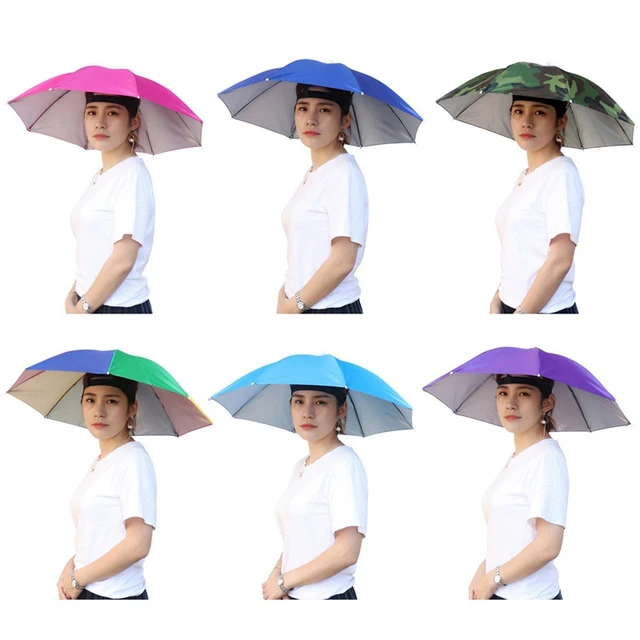 69cm Folding Umbrella Hat Cap Women Men Umbrella Fishing Hiking Golf Beach  Headwear Handsfree Umbrella for Outdoor Sports - AliExpress