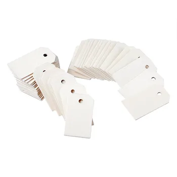 

100pcs Natural Unfinished Blank Wood Tags Rectangle 2-1/5 x 1-1/5 Inch Hang Wooden Big Pendants