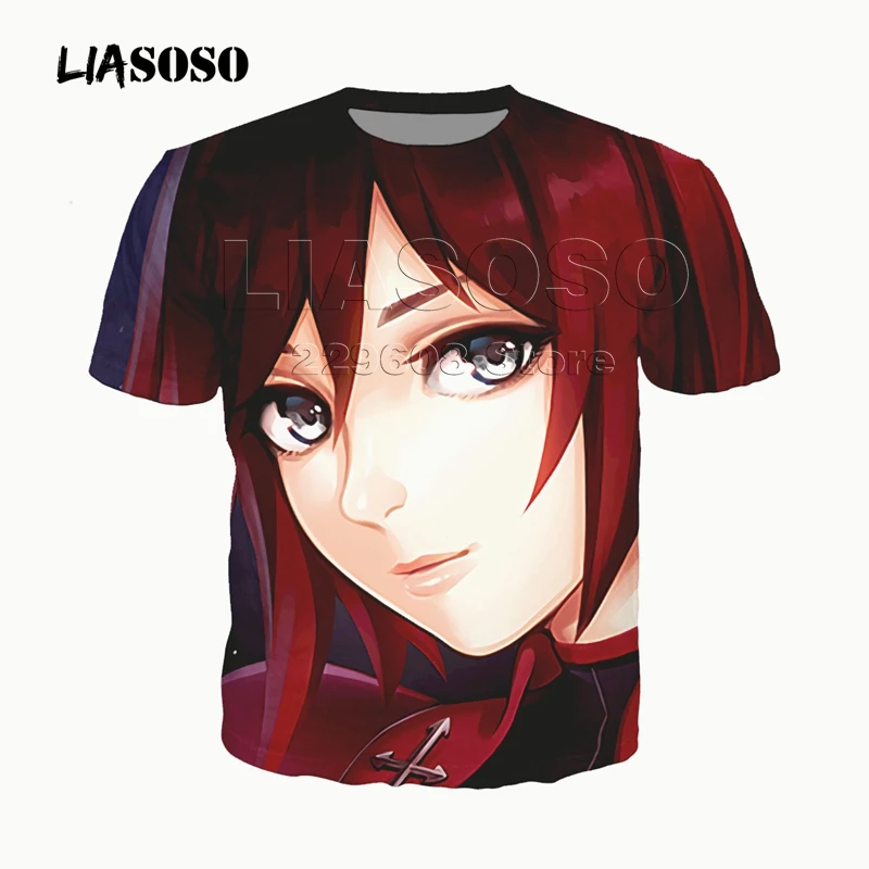 20 LIASOSO 3D принт для женщин и мужчин аниме косплей RWBY Kawaii девушки Рубиновая футболка «розы» летняя футболка хип-хоп пуловер повседневные топы - Цвет: 20