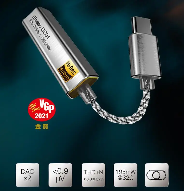 Оригинальный адаптер усилителя наушников iBasso DC04 Type-C на 4 мм USB DAC для Android ПК Hi-Fi