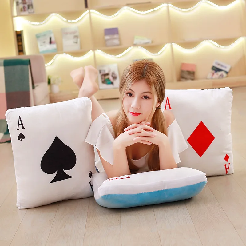 3D модель игральных карт Подушка Плюшевые игрушки креативное украшение подарок на день рождения подарок