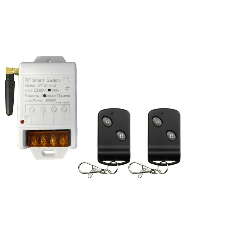 AC220V 380V 1CH RF беспроводной переключатель системы дистанционного управления передатчик и приемник релейный приемник Умный домашний переключатель может задержать время - Цвет: Коричневый