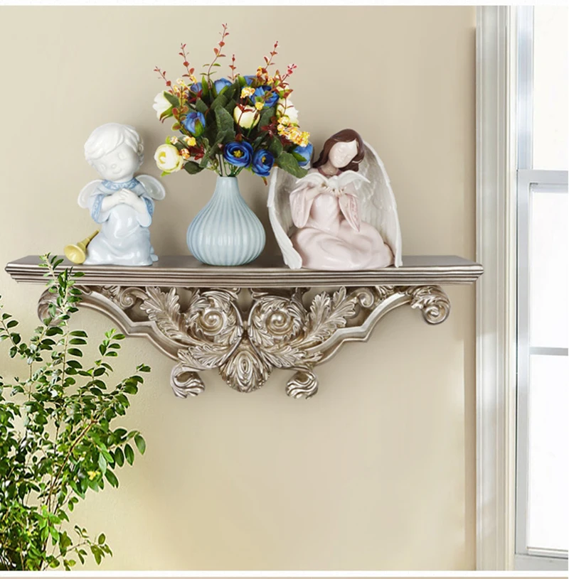 European Creative Sundries Holder Wall Hanging Resin Three-dimensional Storage Racks Partition Shelf Living Room Wall Decoration