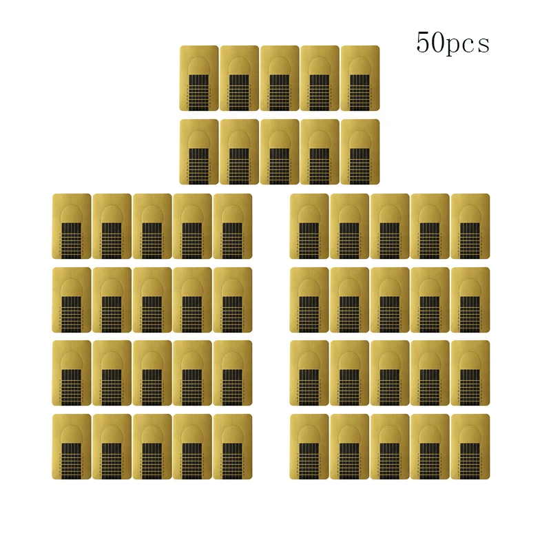 10/20/50/100/500 шт французский гвоздь советы для личная гигиена Быстрое расширение ногтей гель золото Профессиональный дизайн ногтей инструменты - Цвет: 50pcs