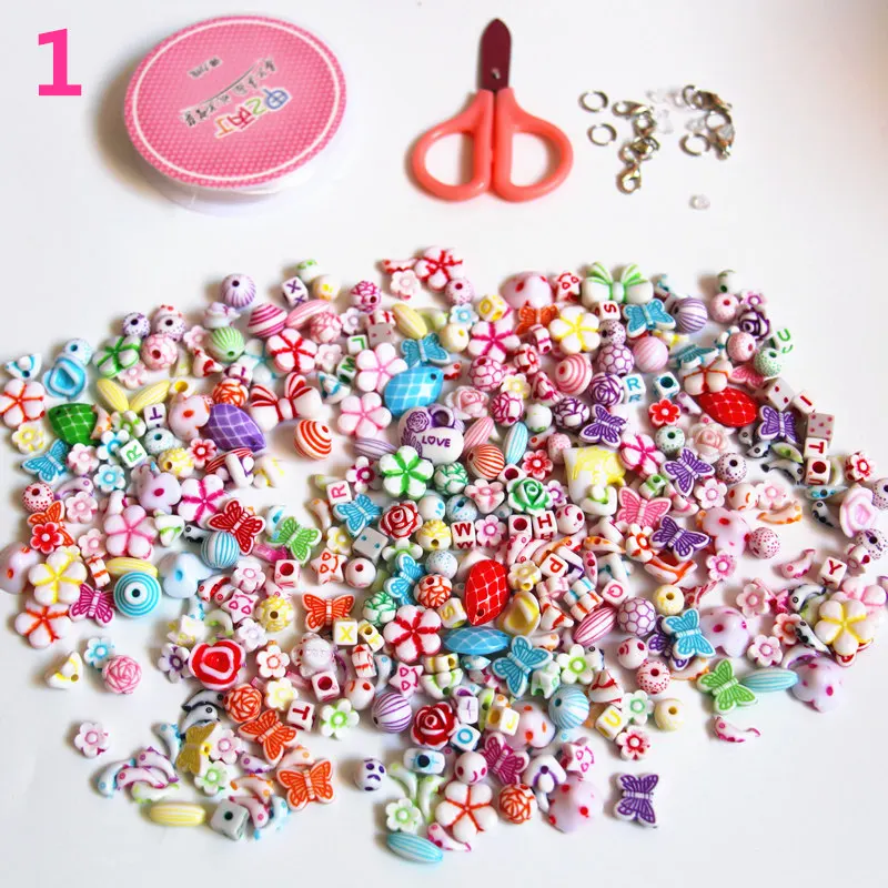 100 г/компл.(300-400beads) поезд упражнения для глаз Пластик набор аксессуаров DIY игрушки кольца ювелирные изделия ручной работы для детей раннего Educatinon подарки для девочек - Цвет: 1