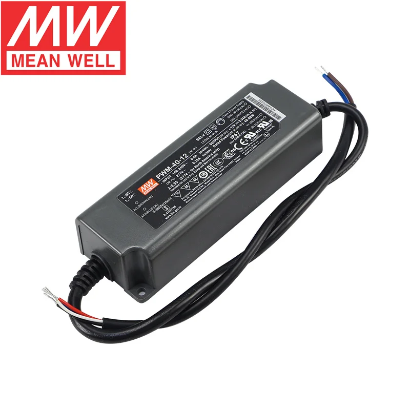 Bem Médio Pwm4012 Ip67 Impermeável Conduziu a Iluminação do Transformador 40w ac a 12v 24v 48v dc ao ar Livre Conduziu a Fonte de Alimentação do Interruptor do Motorista