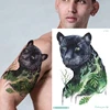 Tatouage temporaire étanche pour hommes, autocollant sur les épaules, motif tribal, léopard, tigre, roi, animaux 1