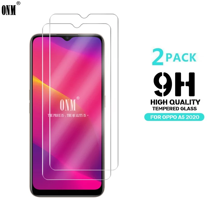

2Pcs Tempered Glass For OPPO A5 2020 Glass Screen Protector 2.5D 9H Premium Tempered Glass OPPO A5 2020 Protective Film