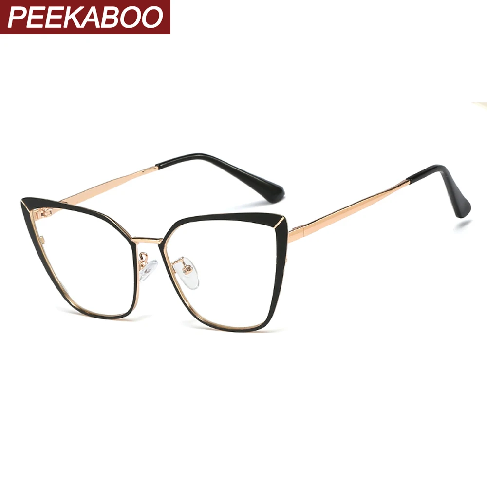 Женские металлические оправы для очков Peekaboo модные золотистые и розовые кошачий