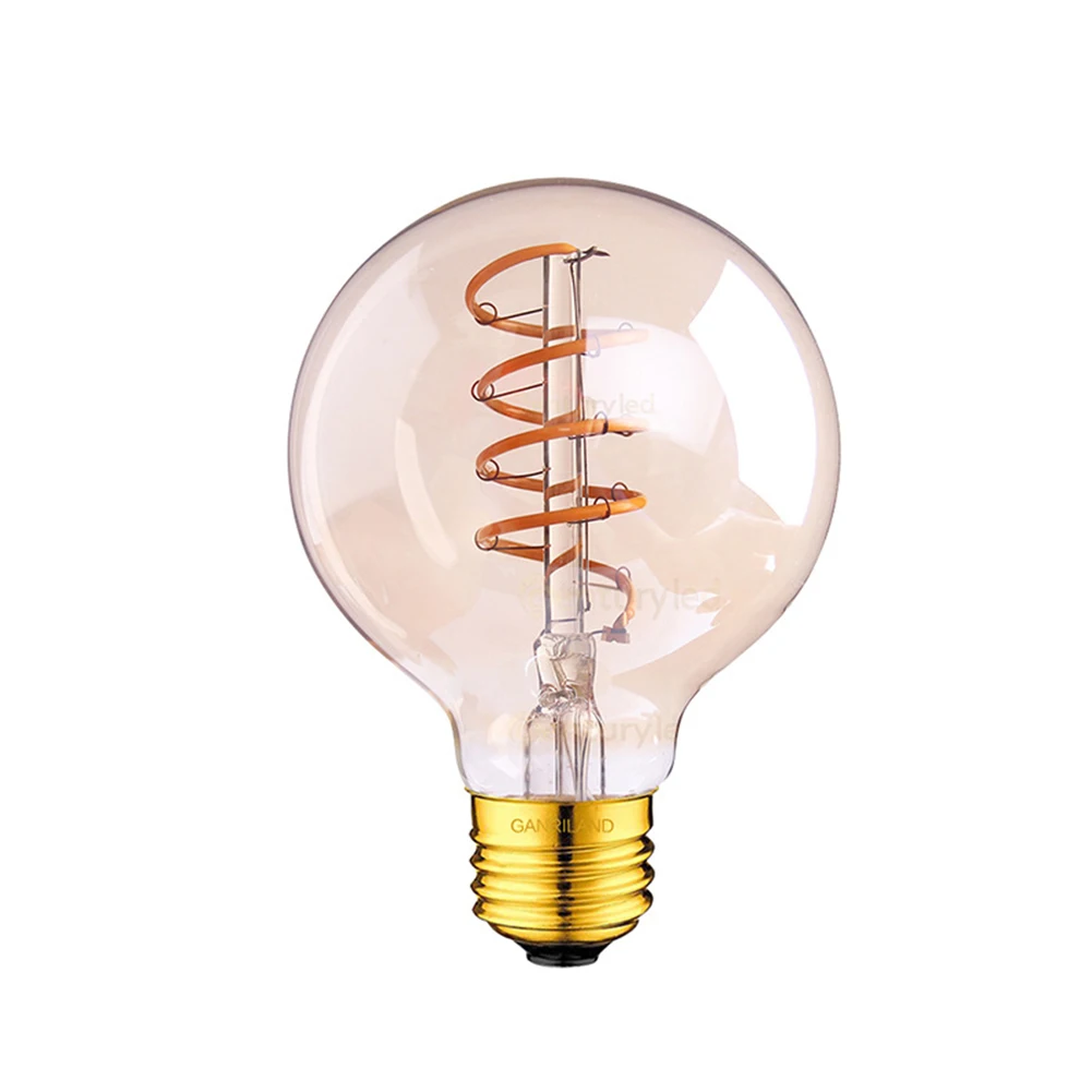E27 4W Decoration Energy Saving Bar Retro LED Bulb Living Room Coil Spiral Filament Globe Glass Industrial Vintage Super Bright