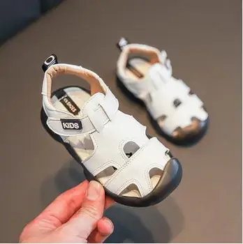 

Summer Baby Boy Sandals Kids Beach Sandals for Boys Soft Leather Bottom Non-Slip Closed Toe Shoes Children Shoes