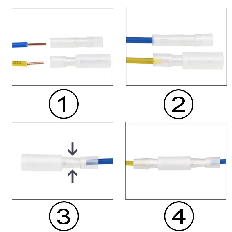 50 шт. пулевые клеммы обжимной разъем для клемм проводов Соединительный кабель Клеммы для провода стыкового соединения электрического провода разъем