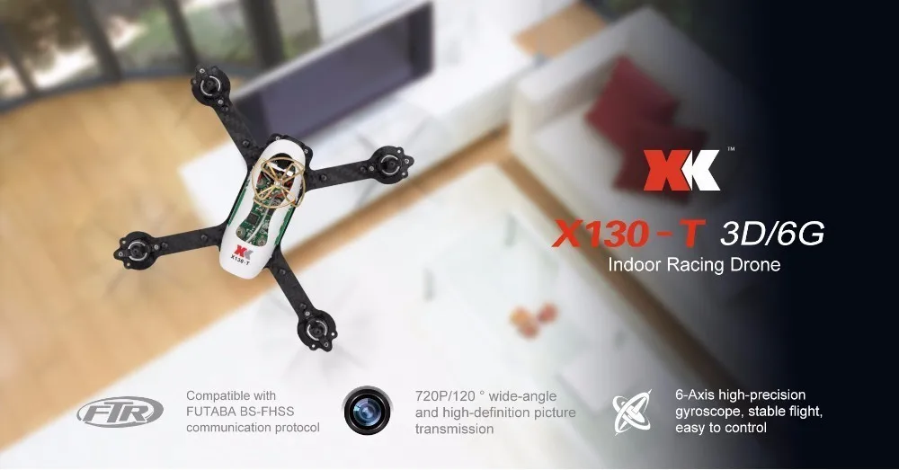 WLtoys XK X130-T 5,8G FPV 3D/6G режим гоночный Дрон с HD камерой 2,4G 4CH карбоновое Волокно Рамка RTF Мини RC Квадрокоптер
