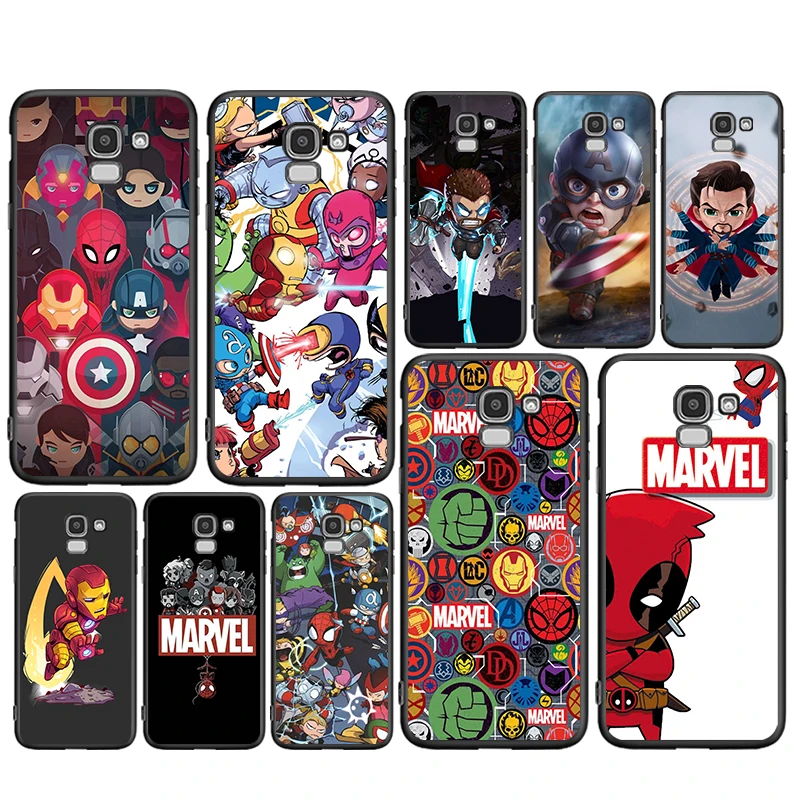 Мягкий чехол для телефона с героями мультфильмов Marvel Samsung Galaxy J8 J7 Duo J6 J5 Prime J4 Plus J3 J2