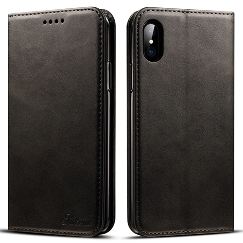 4 цвета, винтажный откидной Чехол для iPhone 6, 6 S, 7, 8 X, XR, XS, 11 Pro Max 5,8, 6,1, 6,5, кожаный чехол, кошелек, сумка, держатель для карт, карман - Цвет: Черный