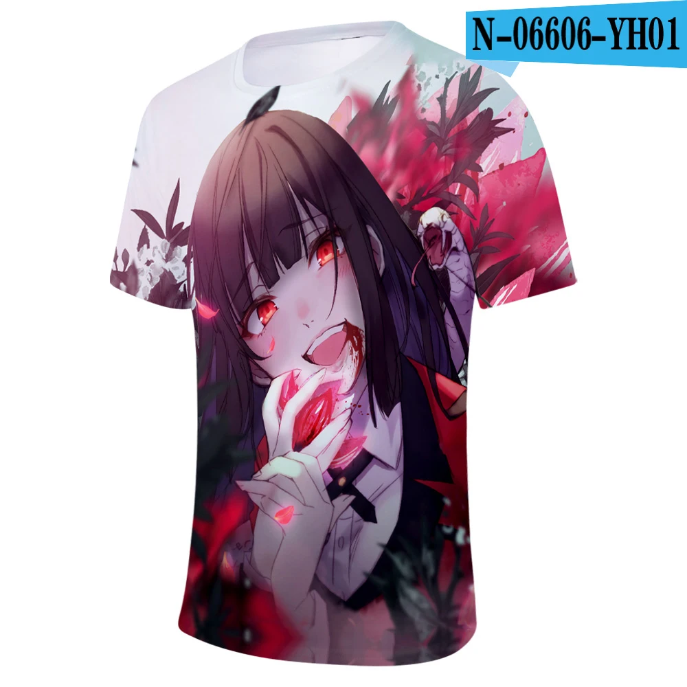 Kakegurui-компульсивный игрок 3D принт Мода Косплей Костюм короткий рукав повседневные футболки 2 - Цвет: Бежевый