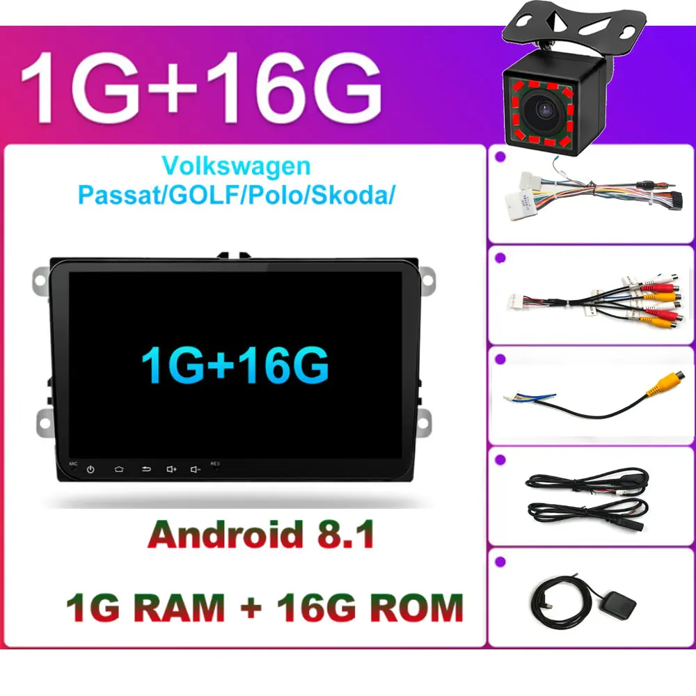 OEM вы хотите 2 Din Android 8,1 Автомобильный gps мультимедийный плеер для hyundai solaris peugeot 307SW Collora Kia Rio Sportage - Цвет: passat