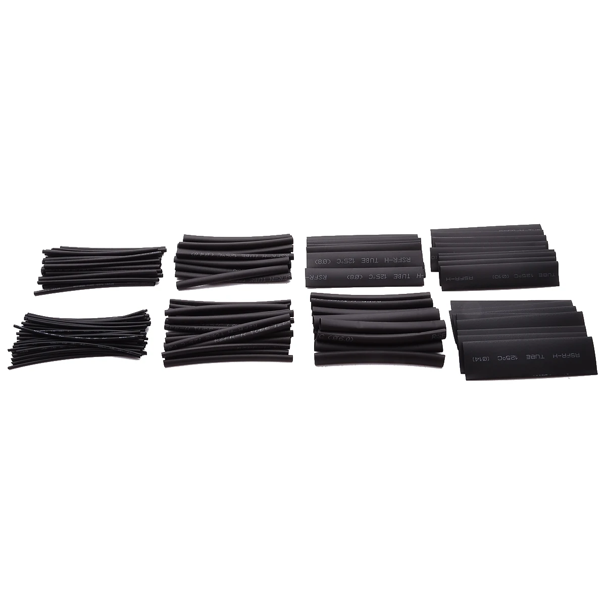 

218pcs Assorted Black Heat Shrink Sleeving Tubing Kit Set with Weatherproof 80mm Length