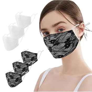 

Fashion Women Lace Reusable Breathable Safe Protection Facemask 3 Pack Mascarilla Reutilizable Mondkapjes Herbruikbaar Maske