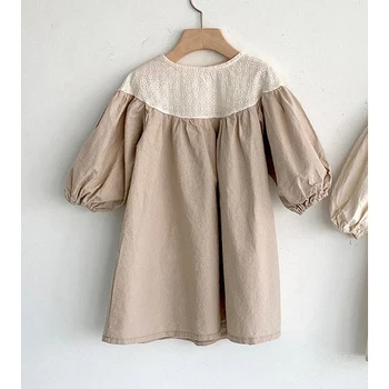 

Owligbaby Wholesale Baby Kids Girls Dress Hollow puff sleeves Casual Princess Dresses FZ543