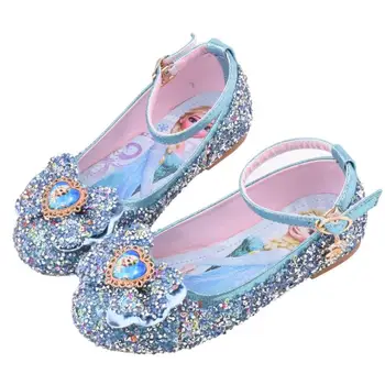 

Children Princess Leather Shoes Girls Glitter Leather Shoes Fashion Flat Dance Dress Crystal Shoes Kids Party Wedding Sneakers