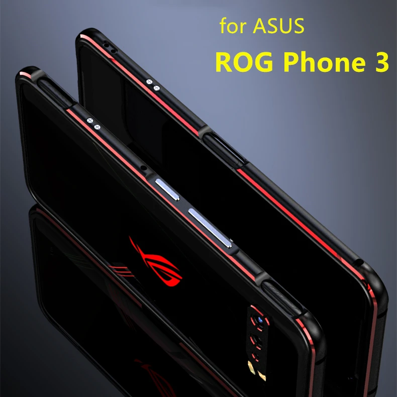 Case For ROG3 Rog Phone3 Deluxe bumper Ultra Thin aluminum Case for Asus ROG Phone 3 ZS661KS + 2 Film ( Front + Rear )