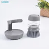 Dishwashing Brush Liquid Soap Dispenser Pan Pot Cleaning Brush Oil Remover Long Handle Sponge Dispenser Kitchen Cleaning Tools ► Photo 2/6