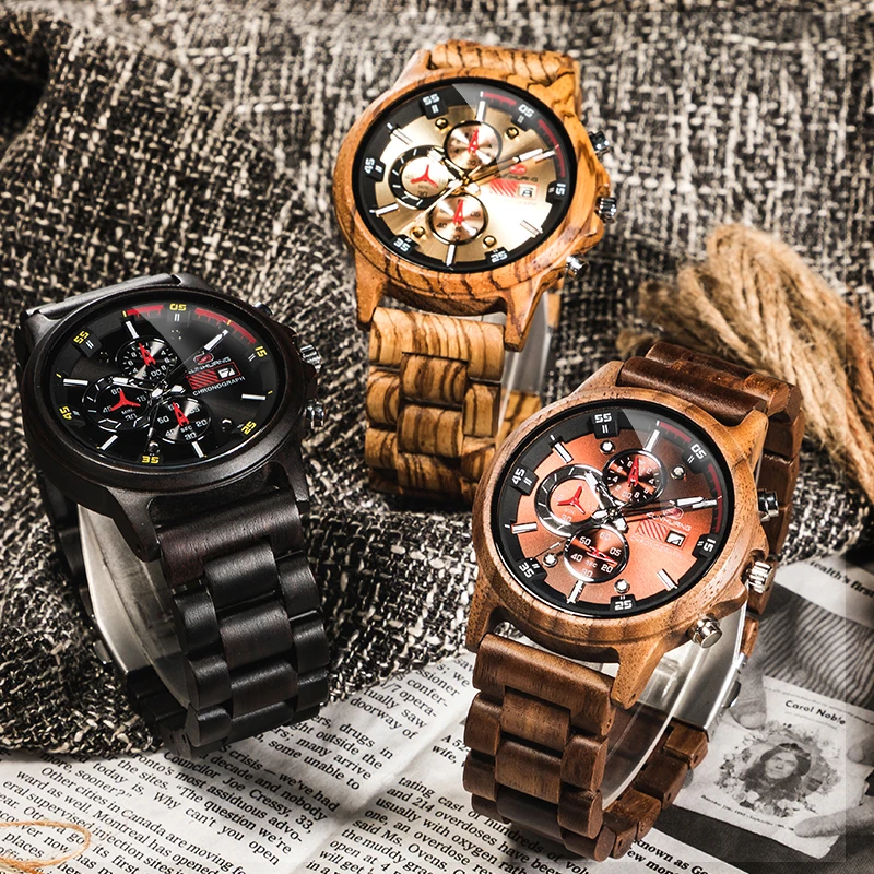 Top Brand Luxury Wooden Wristwatch Male Relogio Masculino Watches Men 2019 Wood Watch Sport Clock Digital 1