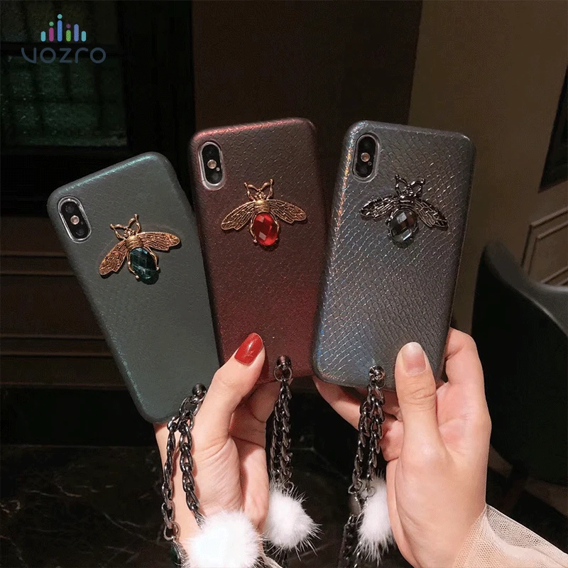 

VOZRO For Iphone7 6 6s 8 Plus X XR XS 11 Pro Max Case Snake Package Hand Shell Bees Hair Bulb Bracelet Soft Set For Iphone8 Case