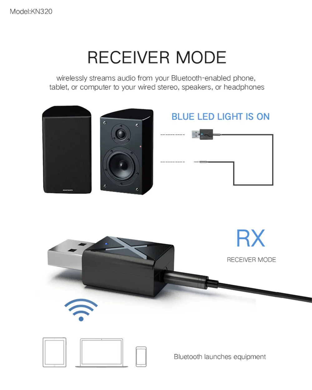 Bluetooth 5,0 аудио приемник передатчик мини стерео Bluetooth AUX RCA USB 3,5 мм разъем для ТВ PC автомобильный комплект беспроводной адаптер