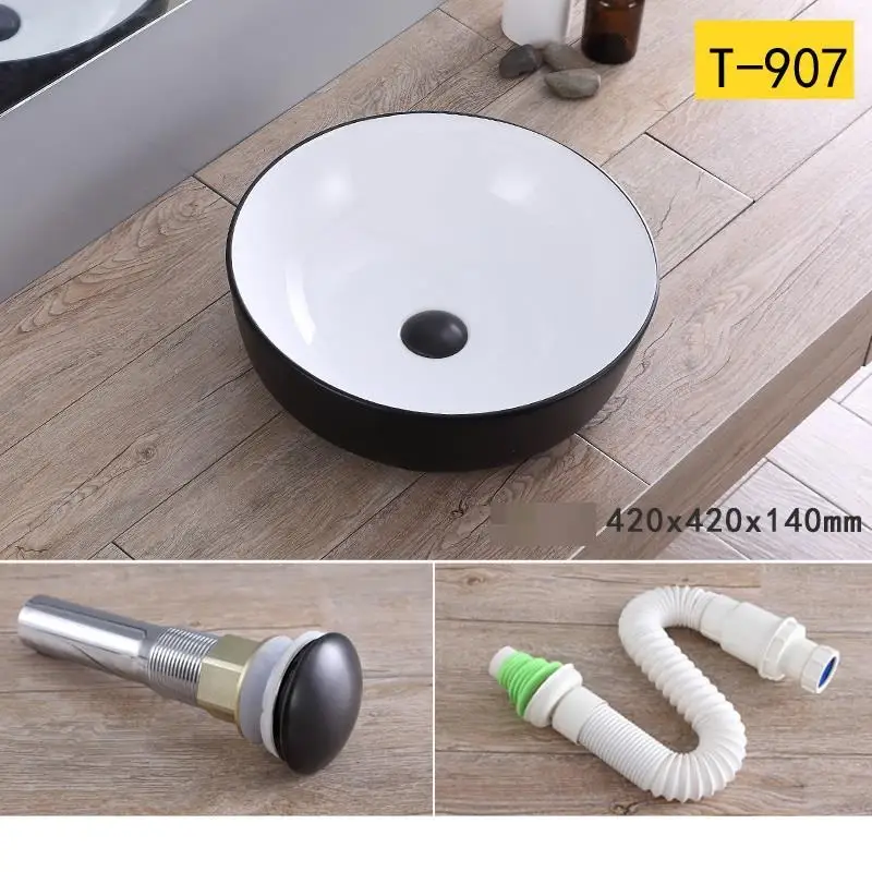 MODEL S Fregadero Waschtisch Sobre Encimera Lavandino Bagno судно Wastafel Black Salle De Bain Evier туалетный столик Lavabo раковина для ванной комнаты - Цвет: MODEL S