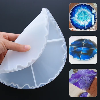

Transparent Fluid Irregular Wave Coaster Mold Resin Casting Molds Silicone Epoxy Jewelry Pendant Agate Making Mould Tool