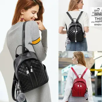 

2019 New Fahshion Women's Backpack Solid Plaid Zipper School Bag Large Capacity Travel Outdoors Bag