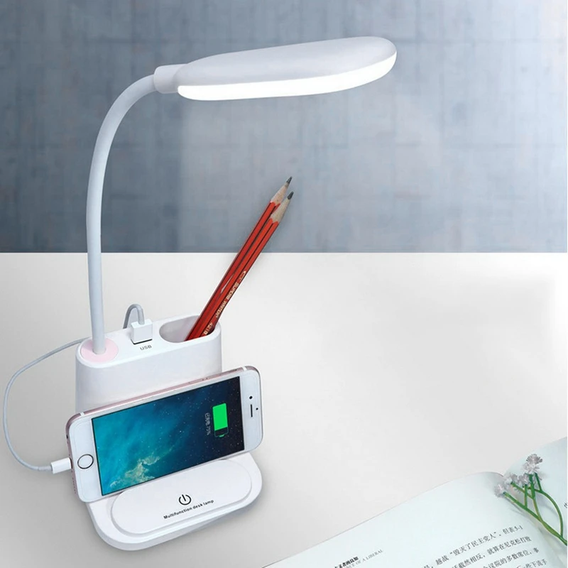 USB для телефона кронштейн органайзер для Канцелярии светодиодный настольная лампа Многофункциональный прикроватная настольная лампа