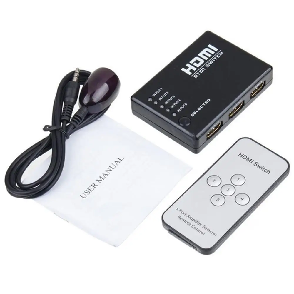 

Set Mini 5 Port 1080P Video Hdmi Switch Switcher Hdmi Splitter With An Ir Remote Splitter Box For Hdtv Ps3 Dvd