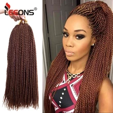 Leeons Популярные Сенегальские крученые вязанные крючком косички волос 1" Синтетические косички для наращивания волос канекалон косички высокотемпературное волокно