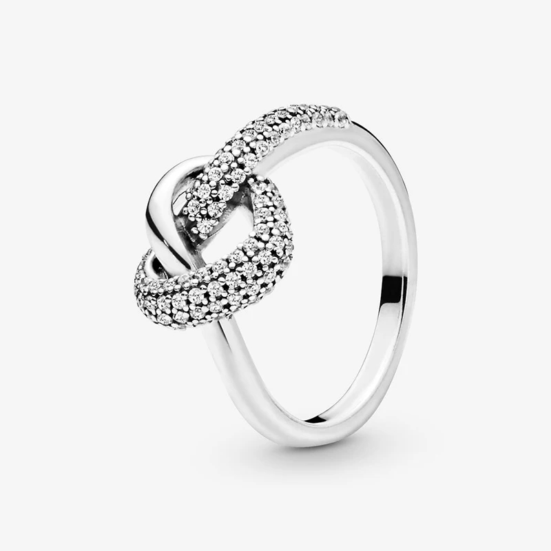 Autumn Genuine 925 Sterling Silver Women Rings Knotted Heart Ring for Engagement Jewelry Anniversary