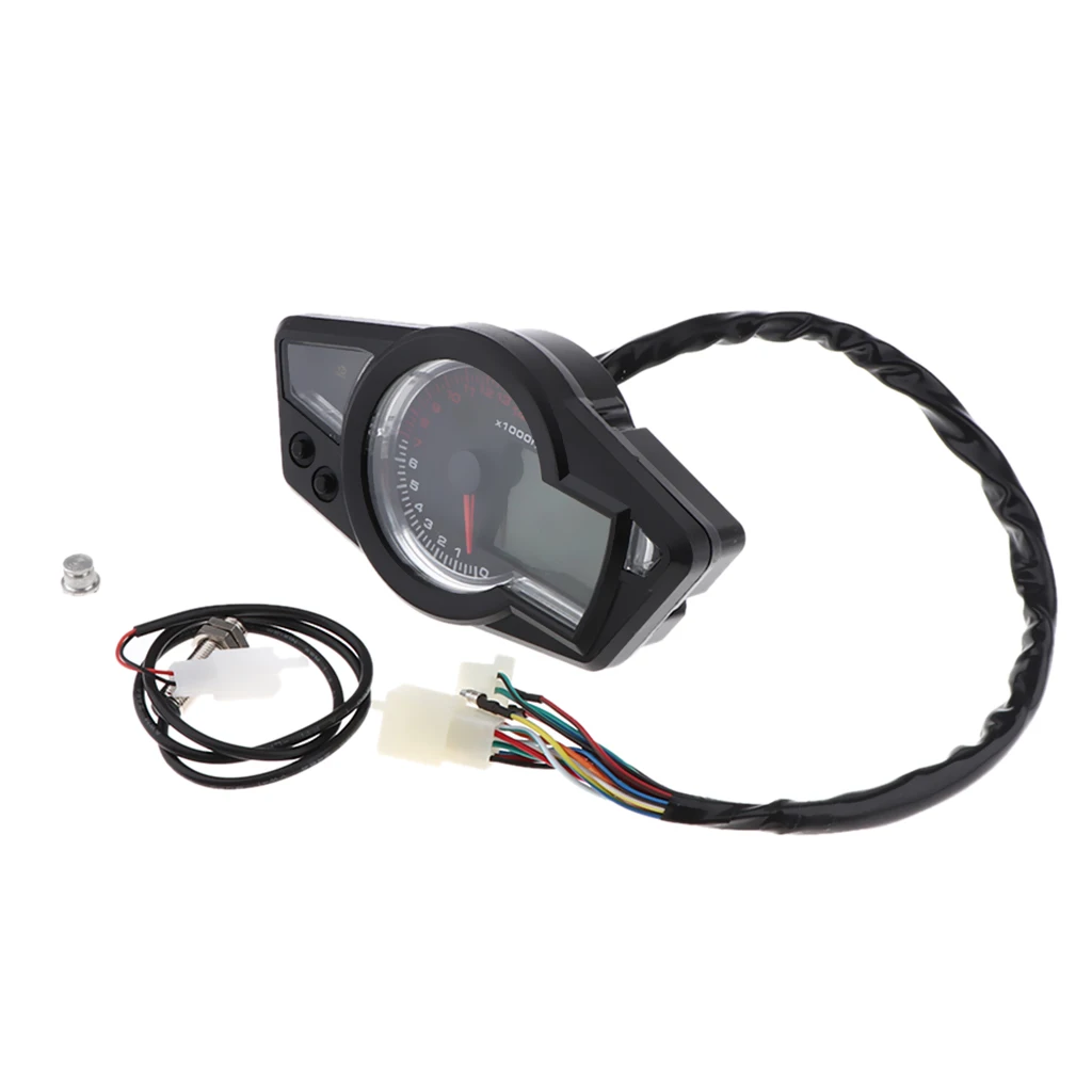 LCD Digital Motorcycle LED Speedometer Tachometer Odometer Gauge Universal