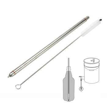 

34.5cm Stainless Steel Wine Beer Bottling Stop Spring Loaded Wine Beer Bottle Filler with Nyon Brush Home Brewing Accessories