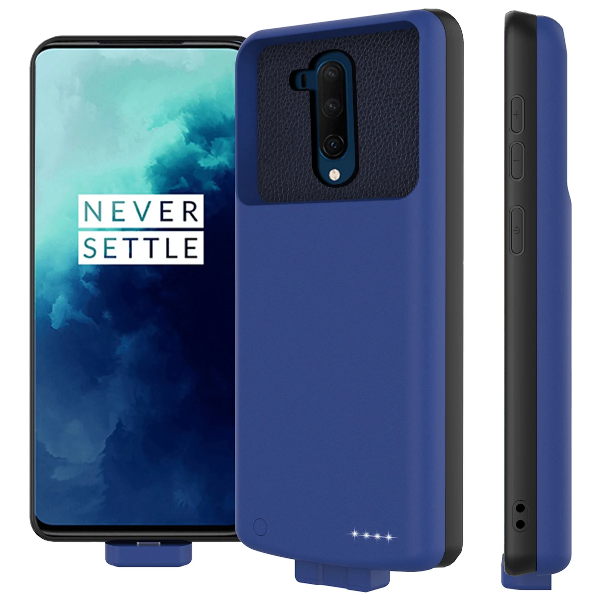Чехол для зарядного устройства для OnePlus 7T Pro, 7000 мА/ч, магнитная Внешняя резервная зарядка, внешний аккумулятор, чехол для One Plus 7T Pro, чехол для аккумулятора - Цвет: Синий